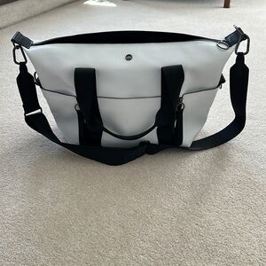 Stylish White and Black Women’s yoga, gym bag